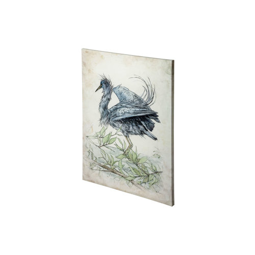 101185-S - Tricolored Heron by Mercana Studio a Hand Embellished Textured Canvas