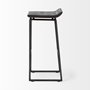 67853 - Givens 30.25"H Seat Height Black Wood Seat Black Metal Base Stool