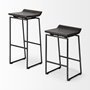67853 - Givens 30.25"H Seat Height Black Wood Seat Black Metal Base Stool