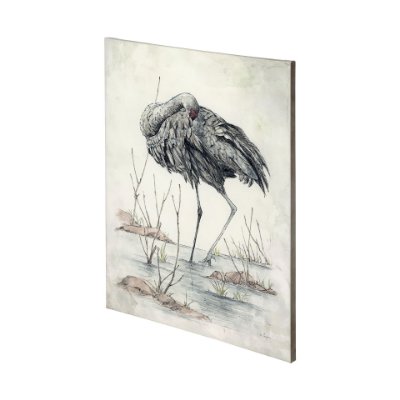 101184-L - Sandhil Crane by Mercana Studio a Hand Embellished Textured Canvas