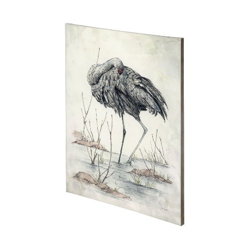 101184-L - Sandhil Crane by Mercana Studio a Hand Embellished Textured Canvas