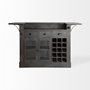 67553-AB - Cheers Dark Brown Solid Wood  Wine Bottle Storage Kitchen Island