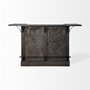 67553-AB - Cheers Dark Brown Solid Wood  Wine Bottle Storage Kitchen Island