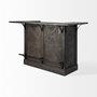 67553-AB - Cheers Dark Brown Solid Wood  Wine Bottle Storage Kitchen Island