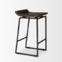 67992 - Givens 24.25"H Seat Height Black Wood Seat Black Frame Stool