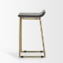 67852 - Givens 24.25"H Brown Wood Seat Gold Metal Frame Stool