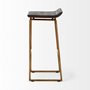 67991 - Givens 30.25"H Seat Height Brown Wood Seat Gold Metal Base Stool