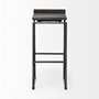 67853 - Givens 30.25"H Seat Height Black Wood Seat Black Metal Base Stool