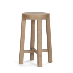 Brahma Backless 26in Seat Counter Stool | White Washed Wood