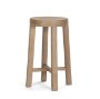 68210 - Brahma 26" Total Height White Washed Wood Stool