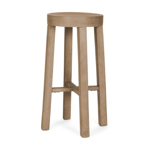 68211 - Brahma 30" Total Height White Washed Wood Stool