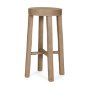 68211 - Brahma 30" Total Height White Washed Wood Stool