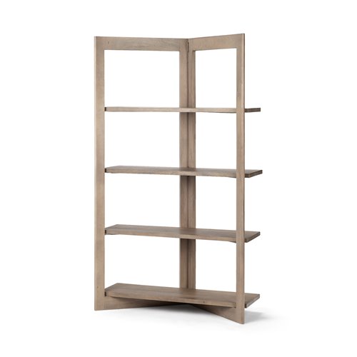 68212 - Turnbull I 42L x 16W x 72H Light Brown Wood Four Shelf Shelving Unit