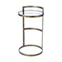 68235 - Reimer 15L x 15W Gold Round Glass Top W/Metal Frame Accent Table 