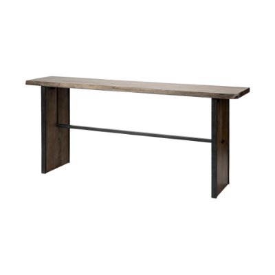68243 - Ledger II 70L x 17W x 30H Live-Edge Wooden Brown Console Table 