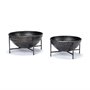 68251 - Cauldron (Set of 2) Brown Metal Bowls