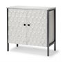 68267 - Savannah White Fir Veneer w/ Gray Metal 2-Door Accent Cabinet