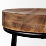 50467 - Flynn 26.25" Seat Height Brown Wood Seat Black Metal Frame Stool