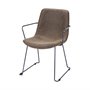 68313 - Sawyer II Brown Faux-Leather Seat Black Iron Frame Dining Chair