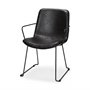 68311 - Sawyer II Black Faux-Leather Seat Black Iron Frame Dining Chair