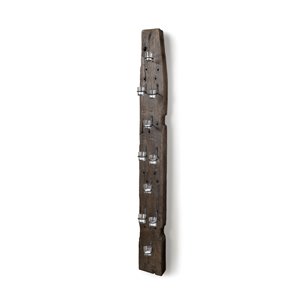 Burlington 66"H Brown Reclaimed Wood 10 Metal Ring Wall Candle Holder