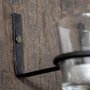 67525-AB - Burlington 66"H Brown Reclaimed Wood 10 Metal Ring Wall Candle Holder