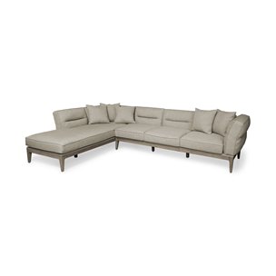 Denali IV 121" Beige Upholstered Wooden Frame Left Four Seater Sectional
