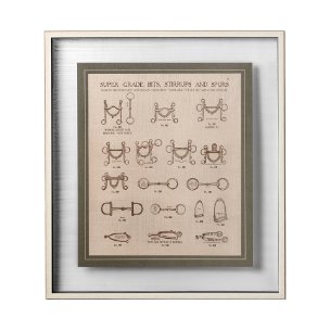 Equine Riding Gear I v2 by Mercana Studio Hand Embellished Framed Art Print Matted under Glass