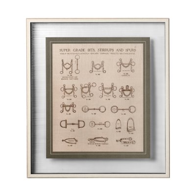 12499 - Equine Riding Gear I v2 by Mercana Studio Hand Embellished Framed Art Print Matted under Glass