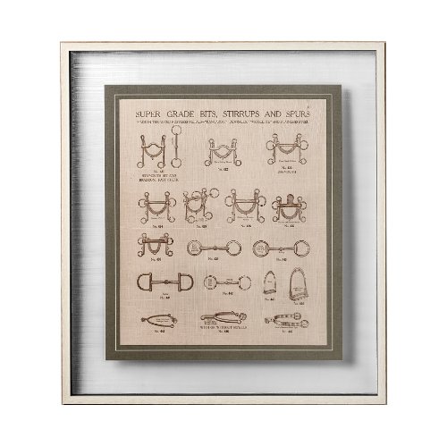 12499 - Equine Riding Gear I v2 by Mercana Studio Hand Embellished Framed Art Print Matted under Glass