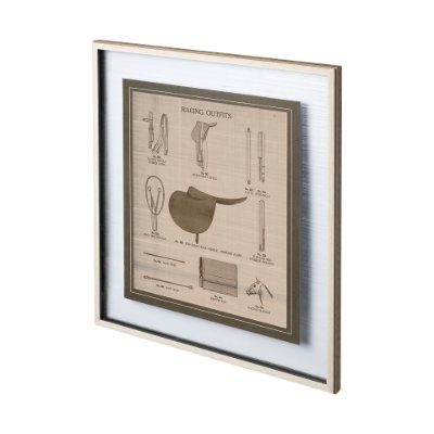 12501 - Equine Riding Gear III v2 by Mercana Studio Hand Embellished Framed Art Print Matted under Glass