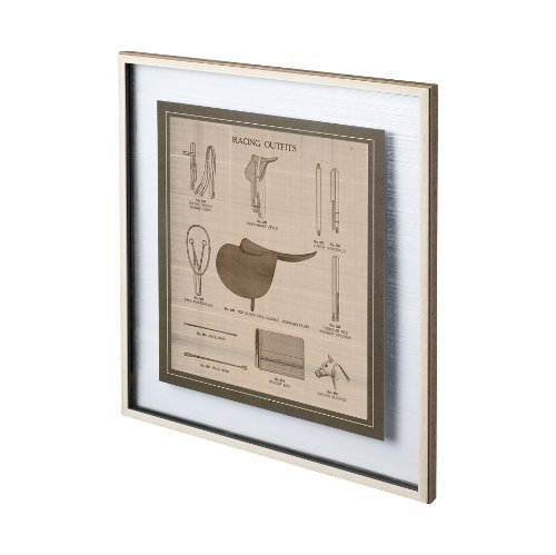 12501 - Equine Riding Gear III v2 by Mercana Studio Hand Embellished Framed Art Print Matted under Glass