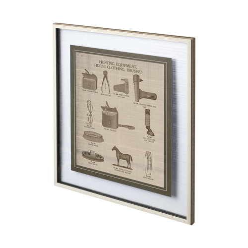 12502 - Equine Riding Gear IV v2 by Mercana Studio Hand Embellished Framed Art Print Matted under Glass