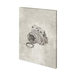 Compass Camera Bronze I by Mercana Studio a Hand Embellished Textured Canvas