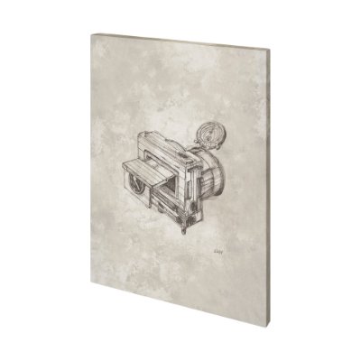 101422-L - Compass Camera Bronze II by Mercana Studio a Hand Embellished Textured Canvas