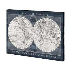 Old World Globe by Mercana Studio a Hand Embellished Textured Canvas