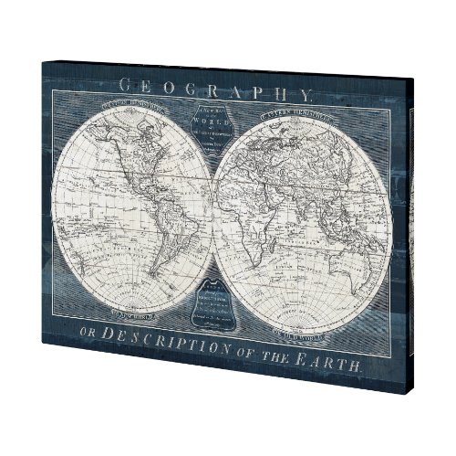 101427-L - Old World Globe by Mercana Studio a Hand Embellished Textured Canvas