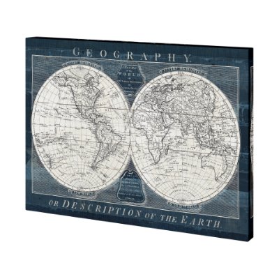 101427-S - Old World Globe by Mercana Studio a Hand Embellished Textured Canvas
