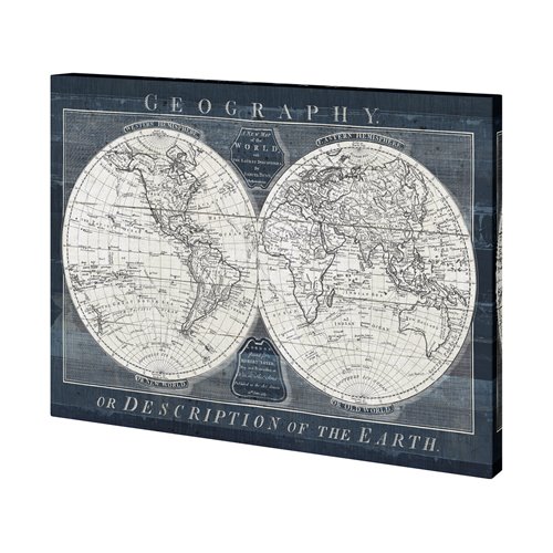 101427-S - Old World Globe by Mercana Studio a Hand Embellished Textured Canvas