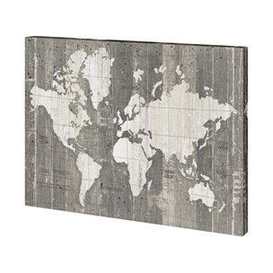 Old World Map Neutral by Mercana Studio a Hand Embellished Textured Canvas