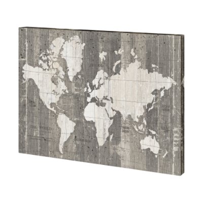 101428-L - Old World Map Neutral by Mercana Studio a Hand Embellished Textured Canvas