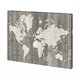 101428-L - Old World Map Neutral by Mercana Studio a Hand Embellished Textured Canvas