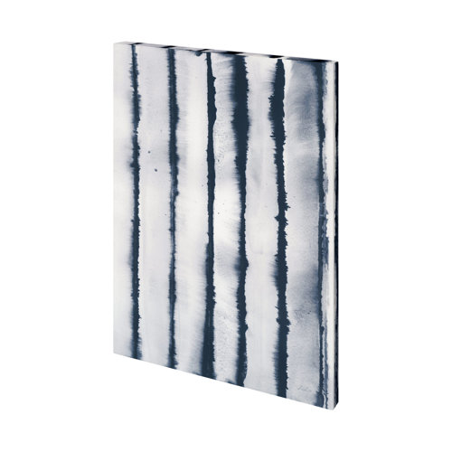 101409-L - Indigo Lines II by Mercana Studio a Hand Embellished Textured Canvas