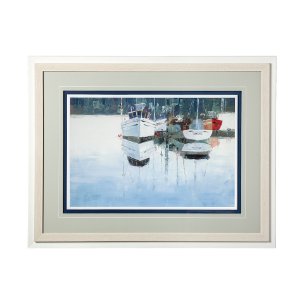 Dock Tight by Mercana Studio a Framed Art Print Matted under Glass