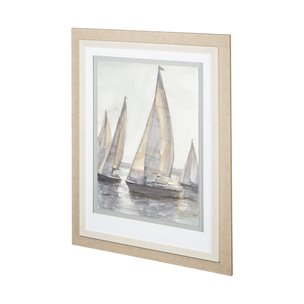 Plein Air Sailboats I by Ethan Harper a Framed Art Print Matted under Glass