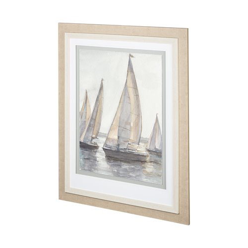 12623 - Plein Air Sailboats I by Ethan Harper a Framed Art Print Matted under Glass