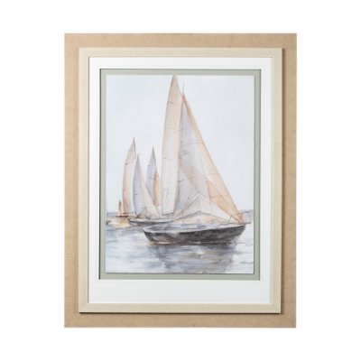 12624 - Plein Air Sailboats II by Ethan Harper a Framed Art Print Matted under Glass