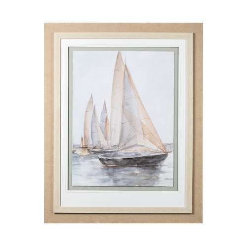 12624 - Plein Air Sailboats II by Ethan Harper a Framed Art Print Matted under Glass