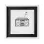 12626 - Boom Box by Lawyer a Hand Embellished Textured Framed Art Print Matted under Glass