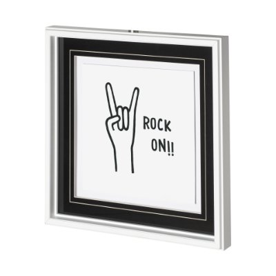 12627 - Rock On by Lawyer a Hand Embellished Textured Framed Art Print Matted under Glass